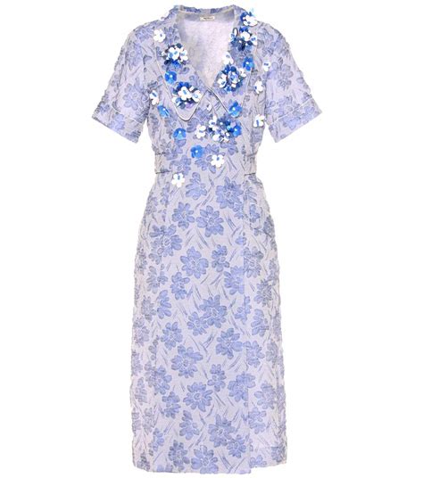 miu miu pale blue silk dress